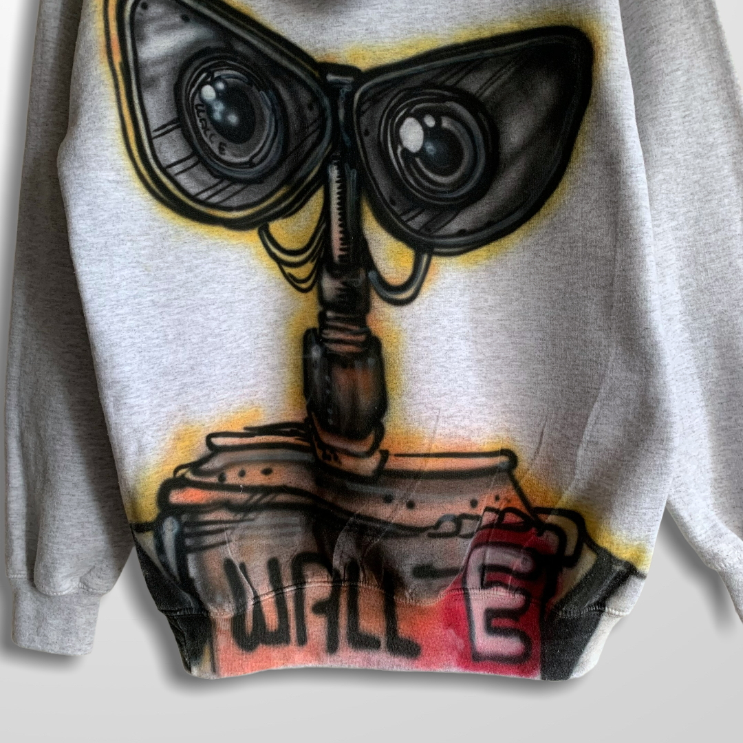 Crazy Custom Disney’s Wall-E Graphic Hoodie Heather Grey (M)