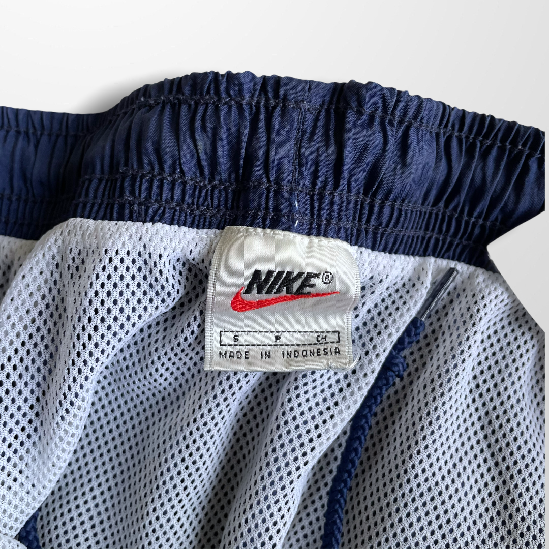 Vintage 90’s Nike Nylon Shorts Big Spellout Navy (S)