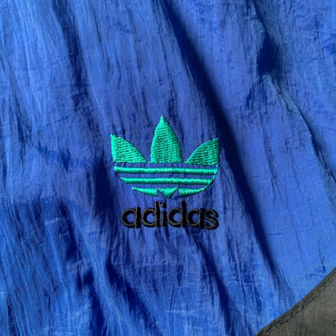VTG 90’s Adidas Retro Full-Zip Windbreaker Blue (XL)