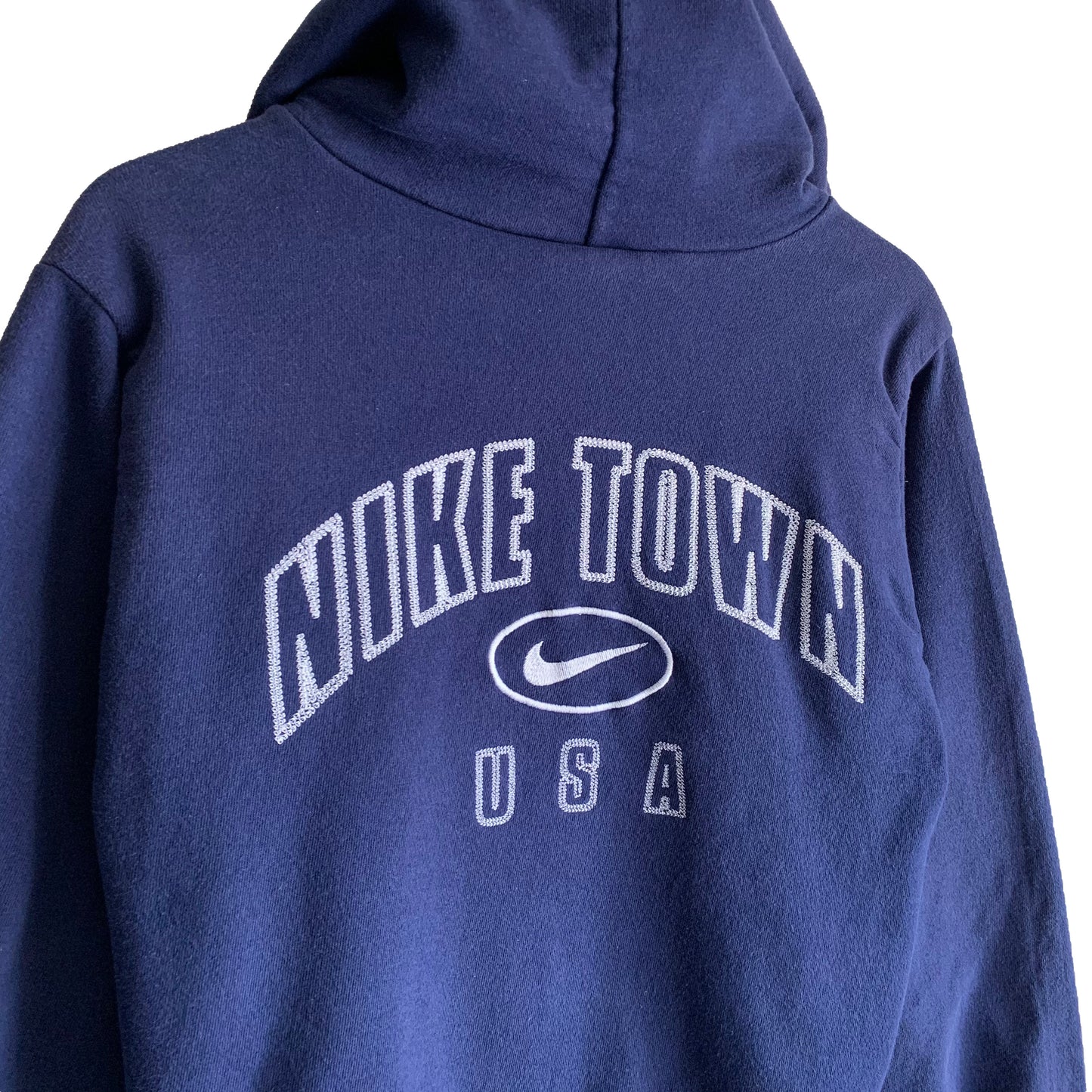 90’s Nike Town USA Cropped Hoodie Navy (S)