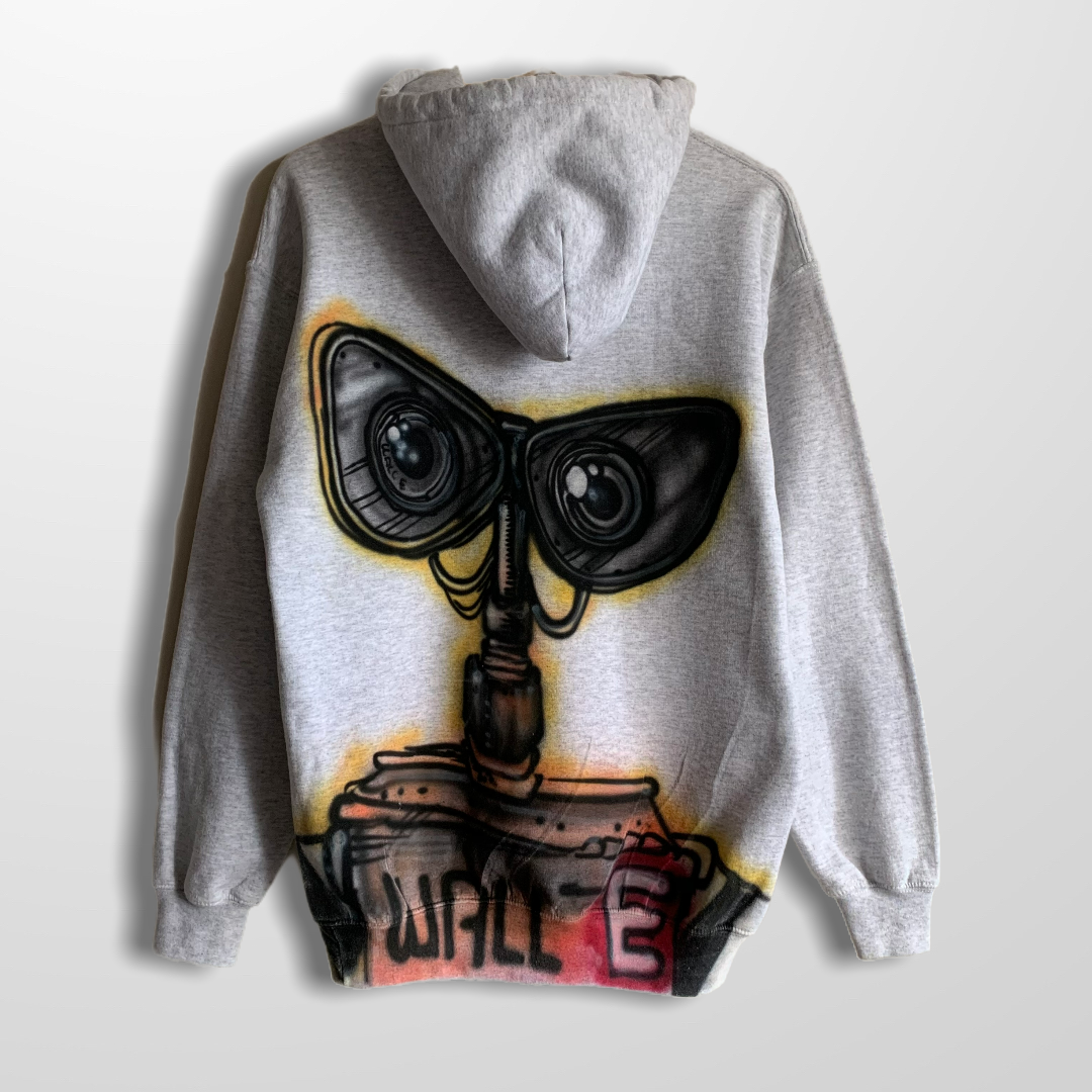 Crazy Custom Disney’s Wall-E Graphic Hoodie Heather Grey (M)